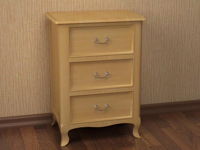 3 drawer nightstand 3d rendering