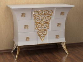 Classic 3 drawers chest 3d preview