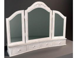 Classical bedroom floor mirror 3d model preview