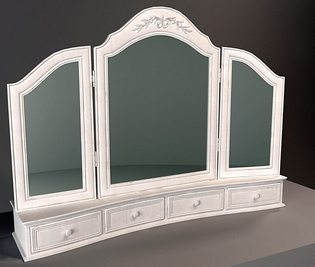 Classical bedroom floor mirror 3d rendering
