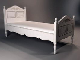 Classical single bed 3d model preview