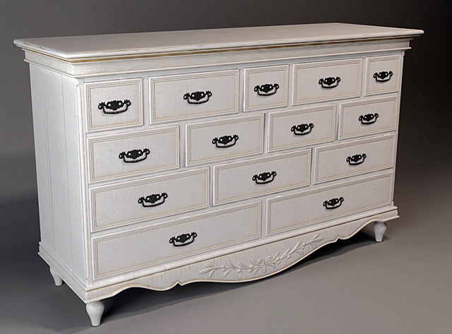 Classic French Chest of drawer 3d rendering