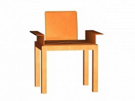 Wood office chair 3d model preview