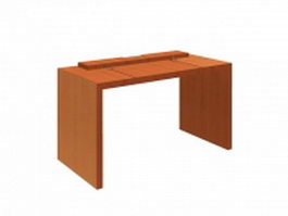 Wood reception desk 3d model preview