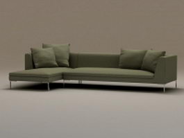 2 piece modern sectional sofa 3d model preview