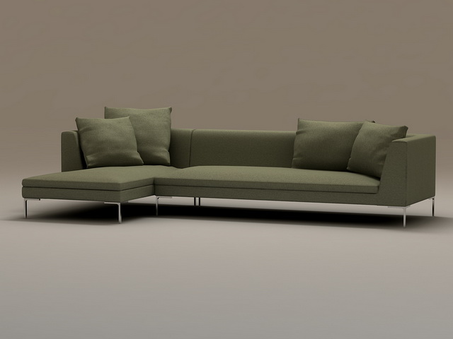 2 piece modern sectional sofa 3d rendering