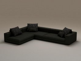 6 seater fabric sectional sofa 3d model preview