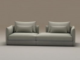 Two-seater upholstered sofa 3d model preview