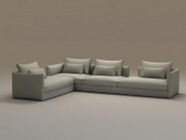4 piece sectional sofa 3d model preview