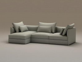 3 piece sectional sofa with chaise 3d model preview