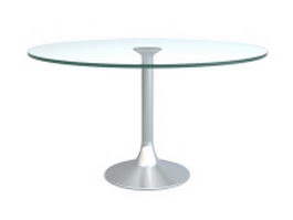 Glass and metal round coffee table 3d preview