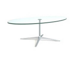 Oval glass table 3d preview
