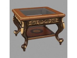 Classical wood coffee table 3d model preview
