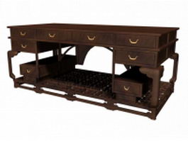 Chinese antique office desk 3d model preview