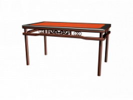 Chinese antique dining table 3d model preview