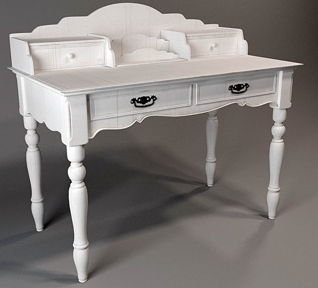 Traditional writing desk 3d rendering