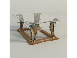 Classic glass coffee table 3d preview
