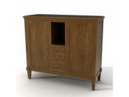 Classical furniture side cabinet 3d model preview