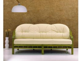 3 seater upholstered settee 3d model preview