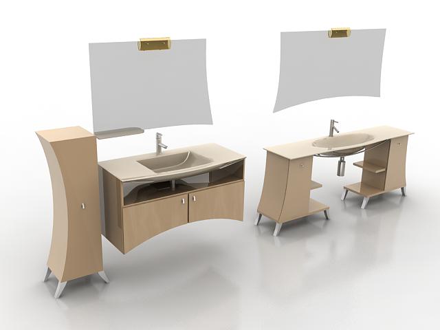 Modern bathroom washstand 3d rendering