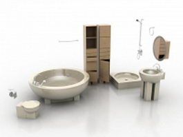 Bathroom furniture vanity unit 3d model preview