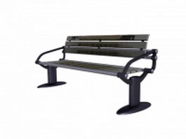 Metal base park bench 3d model preview
