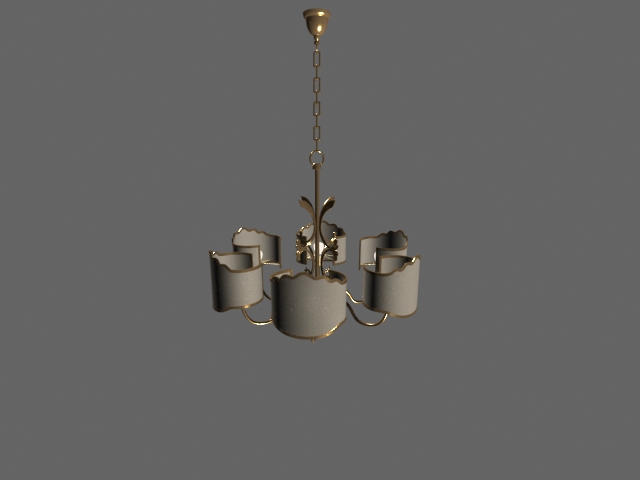 6 light chandelier 3d rendering
