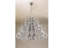 French style crystal chandelier 3d model preview