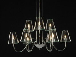 Modern glass chandelier lighting 3d model preview