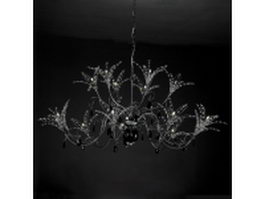 Metal chain crystal chandelier 3d model preview