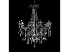 Restaurant crystal chandelier 3d model preview
