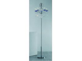 Chrome and crystal floor lamp 3d preview