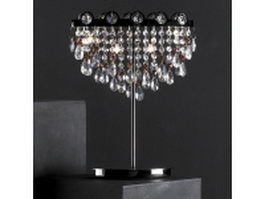 Crystal chandelier bedside lamp 3d model preview