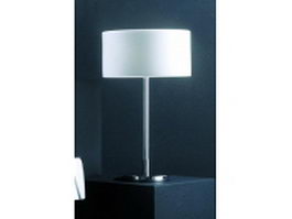 Chrome table lamp with white shade 3d model preview