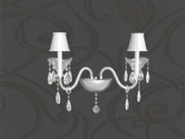 2 light crystal wall lamp 3d model preview