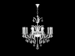 European style crystal chandelier 3d model preview