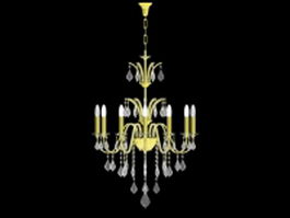 Gold chandelier light 3d model preview