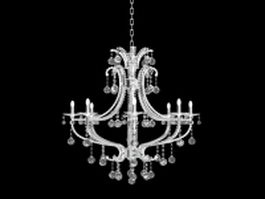 Luxury crystal chandelier 3d model preview