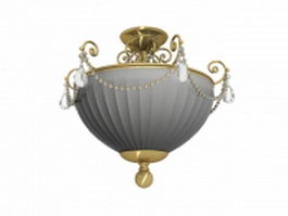 Brass spherical ceiling lamp 3d model preview