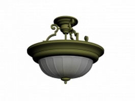 Indoor brass hanging ceiling lamp 3d model preview