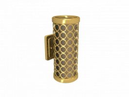 Cylindrical brass wall lamp 3d model preview