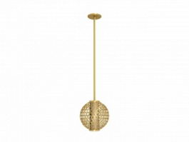 Brass ball ceiling hanging lamp 3d model preview
