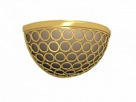 Brass lamp shade ceiling lamp 3d model preview