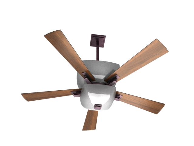 Ceiling fans with light 3d rendering