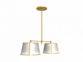 2 light brass pendant lamp 3d model preview