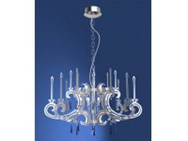Classic style chrome chandelier 3d model preview