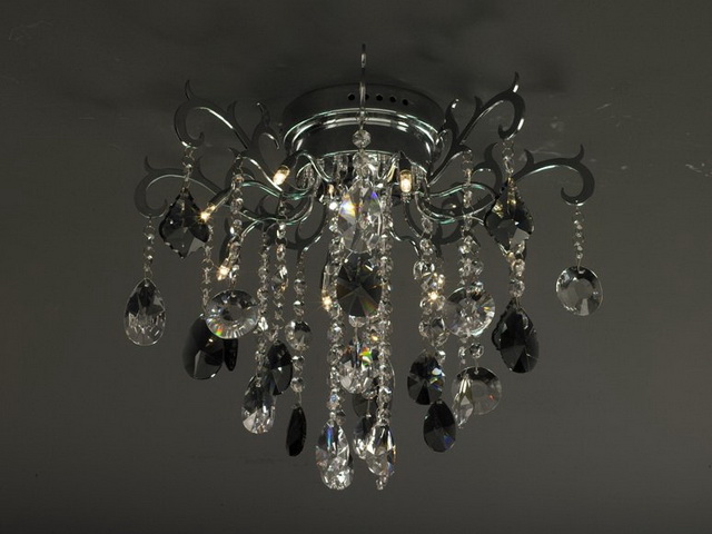 Small crystal chandelier 3d rendering