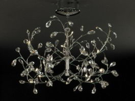 Chrome arm crystal chandelier 3d model preview