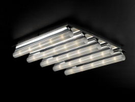 5 light tube ceiling lamp 3d model preview