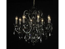 8 light crystal chandelier 3d model preview